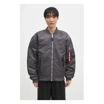 Bomber bunda Alpha Industries MA-1 CS šedá barva, přechodná, oversize, 136136