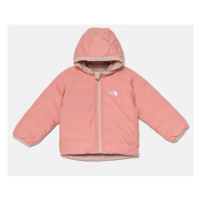 Oboustranná kojenecká bunda The North Face BABREVERSIBLE PERRITO HOODED JACKET růžová barva, NF0