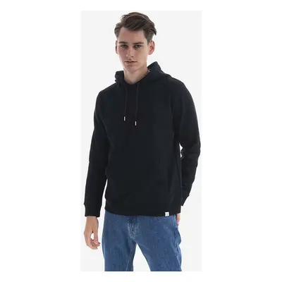 Bavlněná mikina Norse Projects Vagn Classic Hood pánská, černá barva, s kapucí, hladká, N20.1276