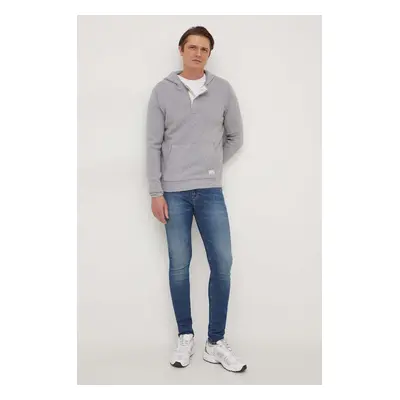 Svetr z vlněné směsi Pepe Jeans MAURICE pánský, šedá barva, lehký, PM702406