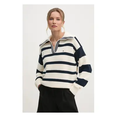 Svetr Tommy Hilfiger dámský, béžová barva, WW0WW44451