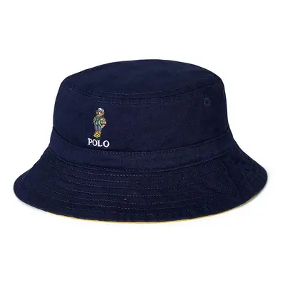 Dětský bavlněný klobouk Polo Ralph Lauren tmavomodrá barva, 320958984001