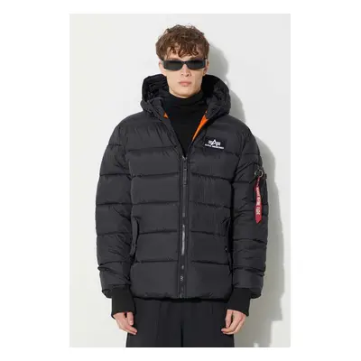 Bunda Alpha Industries Hooded Puffer Alpha FD pánská, černá barva, zimní, 118113.03