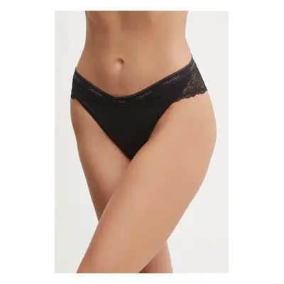 Kalhotky Calvin Klein Underwear černá barva, průhledné, 000QF7979E