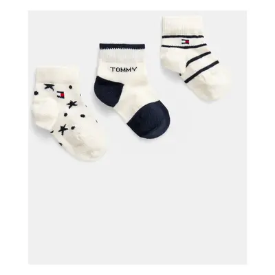 Kojenecké ponožky Tommy Hilfiger 3-pack béžová barva, 701229888