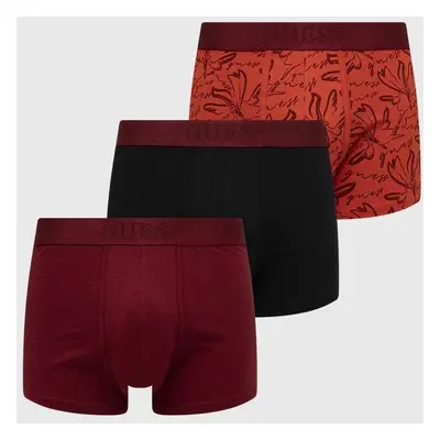 Boxerky Guess JOE 3-pack pánské, vínová barva, U4RG05 K6YW0