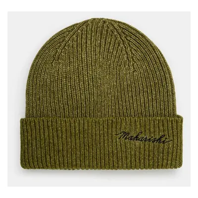 Vlněná čepice Maharishi Maharishi Embroidered Beanie zelená barva, 1368.OLIVE