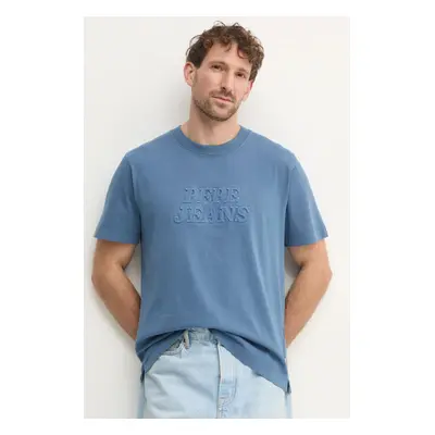 Bavlněné tričko Pepe Jeans DARIUS TEE modrá barva, s aplikací, PM509723