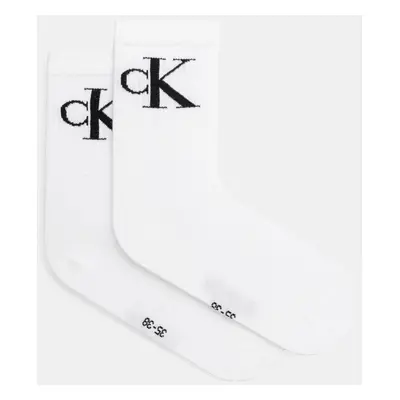 Ponožky Calvin Klein Jeans 2-pack dámské, bílá barva, 701228811