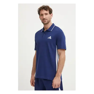 Bavlněné polo tričko adidas Essentials tmavomodrá barva, JE6382