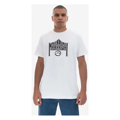 Bavlněné tričko Maharishi 1995 T-shirt Organic Cotton Jarse 9928 WHITE bílá barva, s potiskem