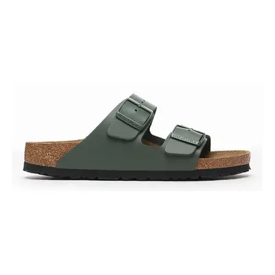 Kožené pantofle Birkenstock Arizona pánské, zelená barva, 1029165