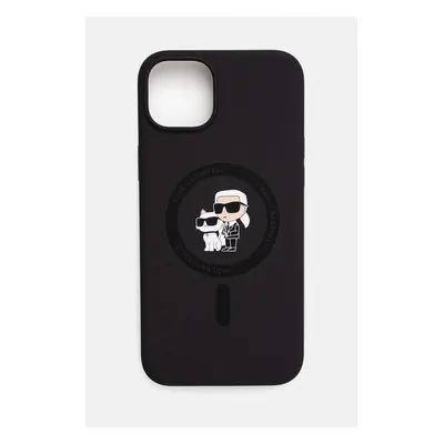 Obal na telefon Karl Lagerfeld iPhone 15 Plus / 14 Plus 6.7 černá barva, KLHMP15MSCMKCRHK