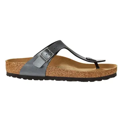 Žabky Birkenstock Gizeh Metallic dámské, černá barva, na plochém podpatku, 1021428