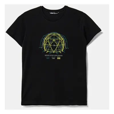 Dětské bavlněné tričko The North Face GRAPHIC RELAXED S/S TEE černá barva, s potiskem, NF0A8AXGJ