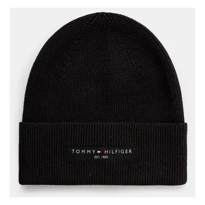 Bavlněná čepice Tommy Hilfiger černá barva, AM0AM12797