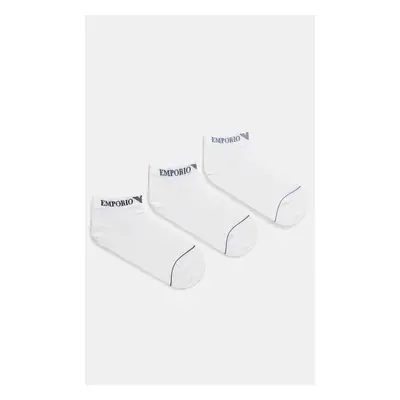 Ponožky Emporio Armani Underwear 3-pack pánské, bílá barva, EM000550 AF12276