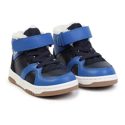 Dětské kožené sneakers boty BOSS tmavomodrá barva, J51345