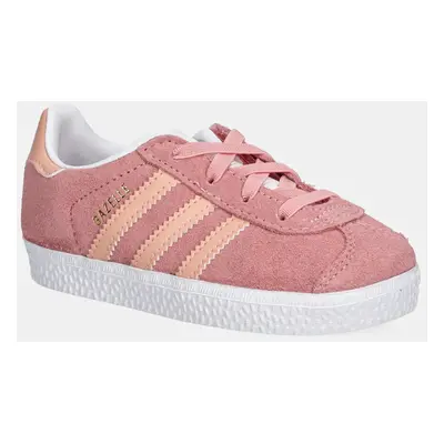 Dětské semišové sneakers boty adidas Originals GAZELLE růžová barva, JP5547