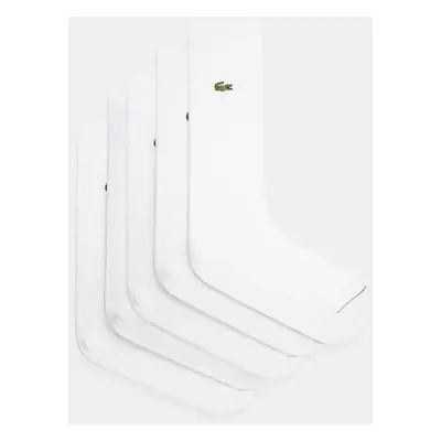 Ponožky Lacoste 5-pack pánské, bílá barva