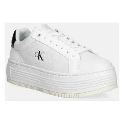 Sneakers boty Calvin Klein Jeans BOLD FLATF LOW LACE MG bílá barva, YW0YW01766