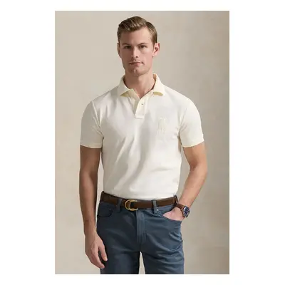 Bavlněné polo tričko Polo Ralph Lauren béžová barva, 710938137