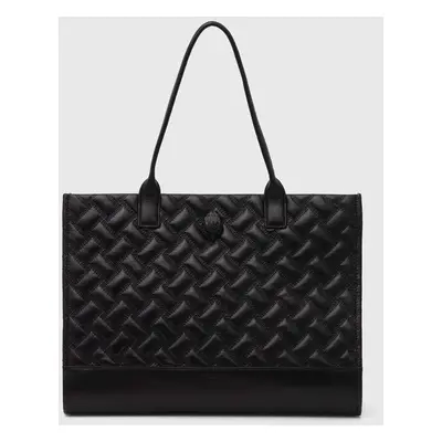 Kožená kabelka Kurt Geiger London KENSINGTON SQ TOTE DR černá barva, 2712400109