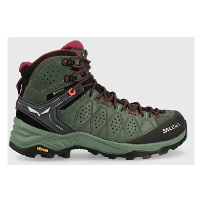 Boty Salewa Alp Trainer 2 Mid GTX dámské, zelená barva, 00-0000061383