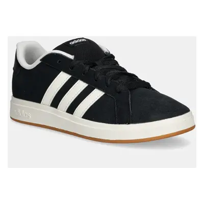 Dětské semišové sneakers boty adidas GRAND COURT 00s černá barva, JH6178