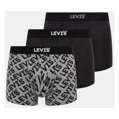 Boxerky Levi's 3-pack pánské, černá barva, 37149-1033