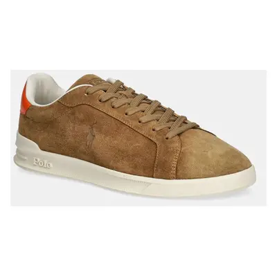 Semišové sneakers boty Polo Ralph Lauren Hrt Crt Ii béžová barva, 809955691005