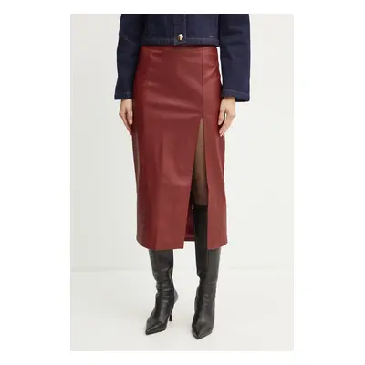 Sukně Bardot DANTE SKIRT vínová barva, midi, pouzdrová, 58855SB2