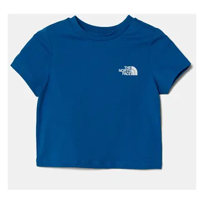 Dětské bavlněné tričko The North Face KID BOX NSE S/S TEE modrá barva, s potiskem, NF0A89H5T4S1