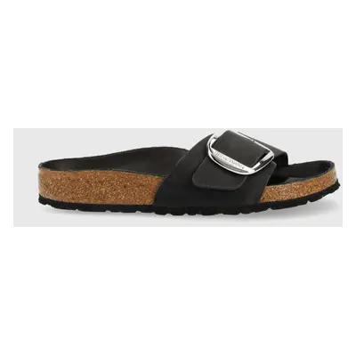 Kožené pantofle Birkenstock Madrid dámské, černá barva, 1006522