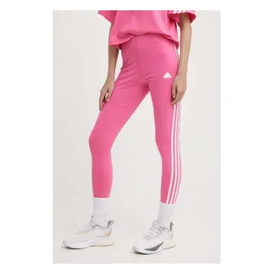 Legíny adidas dámské, růžová barva, s aplikací, IS3623