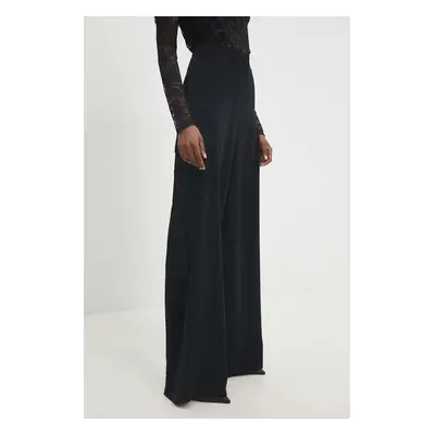 Kalhoty Answear Lab dámské, černá barva, široké, high waist