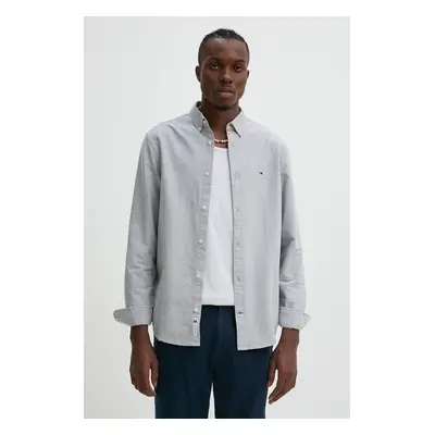 Bavlněná košile Tommy Jeans bílá barva, regular, s límečkem button-down, DM0DM19134