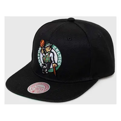 Kšiltovka Mitchell&Ness BOSTON CELTICS černá barva, s aplikací