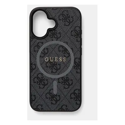 Obal na telefon Guess iPhone 16 6.1 černá barva, GUHMP16SG4GFRK