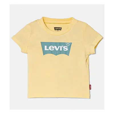 Dětské tričko Levi's žlutá barva, s potiskem