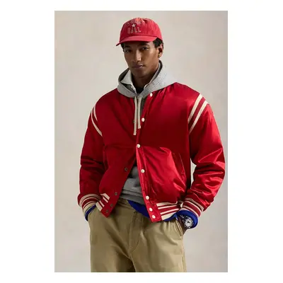 Bunda Polo Ralph Lauren Varsity Jacket pánská, červená barva, přechodná, 710949940