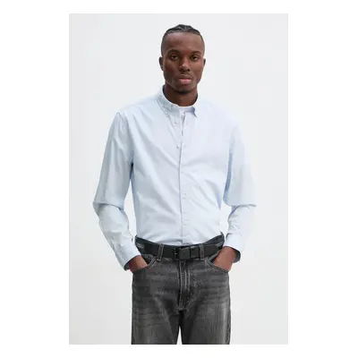 Bavlněná košile Marc O'Polo modrá barva, regular, s límečkem button-down, B21726842342