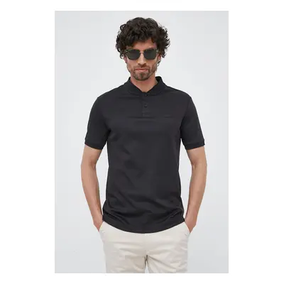 Bavlněné polo tričko Calvin Klein černá barva, K10K111201