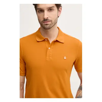 Bavlněné polo tričko United Colors of Benetton růžová barva, 3089J3179