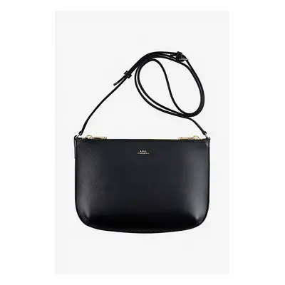 Kožená kabelka A.P.C. Sac Sarah PXBJQ-F61404 BLACK černá barva