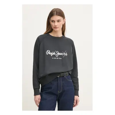 Mikina Pepe Jeans LUPITA dámská, šedá barva, s potiskem, PL581467