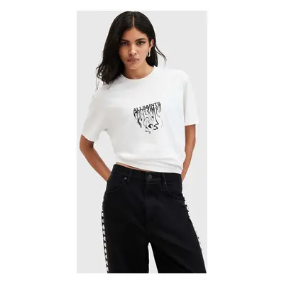 Bavlněné tričko AllSaints INKSAINTS BF TEE bílá barva, W104JB