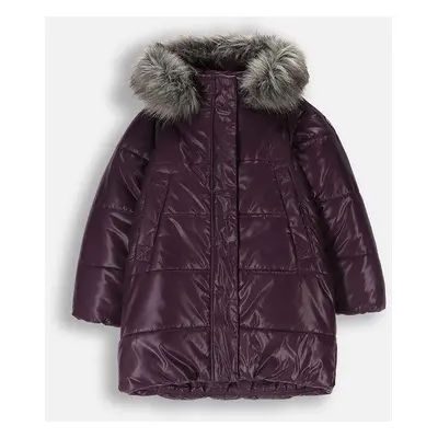 Dětská bunda Coccodrillo fialová barva, OUTERWEAR GIRL KIDS