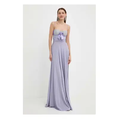 Šaty Elisabetta Franchi fialová barva, maxi, AB62942E2