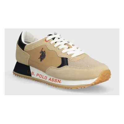 Sneakers boty U.S. Polo Assn. CLEEF béžová barva, CLEEF006M 4TS1